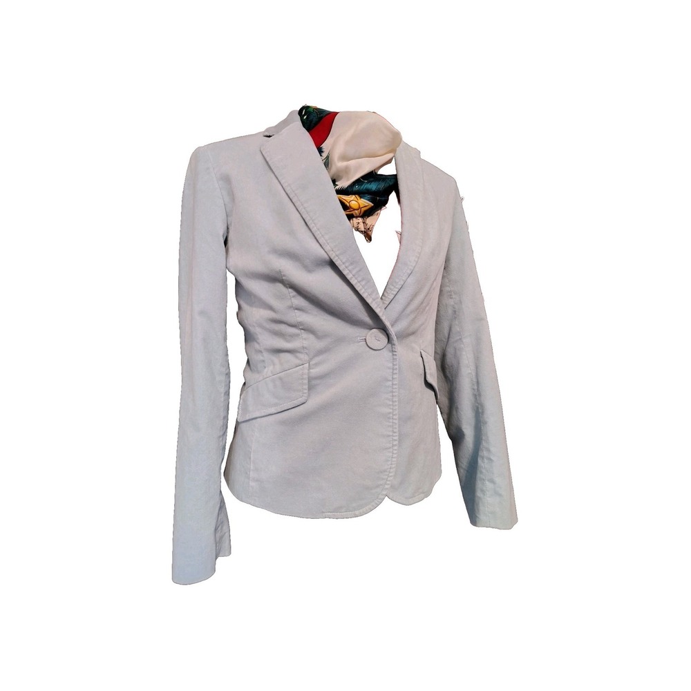 Talbots Women's Light Blue Velvet Blazer Jacket One Button Tailored 4P‎
